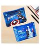 Kuber Industries Pack of 2 Pencil Pouch  Square Stationary Pouch  Pen-Pencil Box for Kids  School Geometry Pouch  Pencil Utility Bag  Zipper Pencil Organizer  Royal Blue & Blue