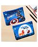 Kuber Industries Pack of 2 Pencil Pouch  Square Stationary Pouch  Pen-Pencil Box for Kids  School Geometry Pouch  Pencil Utility Bag  Zipper Pencil Organizer  Royal Blue & Blue