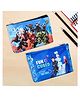 Kuber Industries Pack of 2 Pencil Pouch  Square Stationary Pouch  Pen-Pencil Box for Kids  School Geometry Pouch  Pencil Utility Bag  Zipper Pencil Organizer  Black & Blue