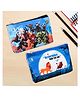 Kuber Industries Pack of 2 Pencil Pouch  Square Stationary Pouch  Pen-Pencil Box for Kids  School Geometry Pouch  Pencil Utility Bag  Zipper Pencil Organizer  Black & Blue