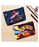 Kuber Industries Pack of 2 Pencil Pouch  Square Stationary Pouch  Pen-Pencil Box for Kids  School Geometry Pouch  Pencil Utility Bag  Zipper Pencil Organizer  Navy Blue & Red