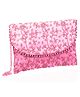 Kuber Industries Embroidery Golden Pearl Border ClutchHand Purse & Pearls Handle With Magnetic Lock For Woman,Girls,Pink,