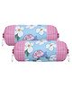 Kuber Industries Cotton Flower Print Attractive Bolster Cover With Drawstring for Home Decor Set of 2 - Pink