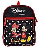 Disney By Kuber 13 Inch Kuber Industries Polyester Waterproof Disney Mickey & Minnie Mouse Dot Print BackpackSturdy School Bag For Kids, Black