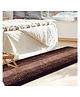 Kuber Industries Shaggy CarpetPolyester Bedside Runner,Soft Rug For Hall,Offices,Kitchens,Bedroom,Floor Home Décor,5 x 2 Ft.(Brown,