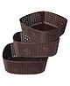 Kuber Industries Woven Design Multipurpose Square Shape Basket Ideal for Friuts, Vegetable, Toys Small, Medium, Large Pack of 3,Brown,