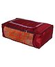 Kuber Industries Satin Bow Design Lehenga CoverFoldable & Dustproof Salwar Suit CoverZipper Gown Organizer With Side Transparent,Maroon,