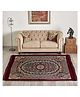 Kuber Industries CarpetWater Absorption Kalamkari Paisley Pattern Floor MatVelvet Sitting Carpet for Hall, Living Room, 5x7 Feet,Maroon,