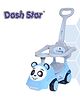 Dash Star Teddy Ride On Push Musical Baby Car With Protective Arm Rest And Parent Handle - Blue