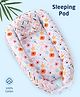 Zoe 100% Cotton Sleeping Pod Bed Cum Carry Nest Cum Portable Bassinet Floral Theme- Multicolour
