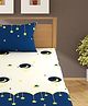 Bajo's King Size Bedsheet with pillow cover - White & Blue