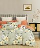 Bajo's floral printed Queen size bedsheet with pillow cover -  Grey