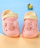 Oh! Pair Slip on Clogs with Bow Applique -  Rose Red