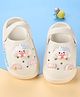 Oh! Pair Slip On Clogs with Back Strap Closure Puppy Applique -  White