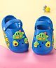 Oh! Pair Slip On Clogs with Back Strap Closure Dino Applique -  Blue