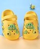 Oh! Pair Slip On Clogs with Back Strap Closure Dino Applique -  Yellow