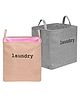 Kuber Industries Laundry Basket  Square Foldable Laundry Basket  Jute Storage Bag with Handles  Clothes Basket for Home  Toy Storage Basket  40 LTR  Pack of 2  Multicolor