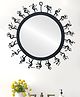 Shree Kala Home Decor Black Wrought Iron Round Mirror Wall Hanging and Unique Tribal Art Metal Wall Decor