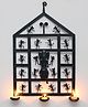 Shree Kala Home Decor Handcrafted Wrought Iron T-Light Wall Hanging Featuring Lord Ganesha and Mouse Force
