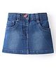 Babyhug Mid Thigh Length Solid Color Stretchable Denim Skirt - Blue