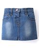 Babyhug Mid Thigh Length Solid Color Stretchable Denim Skirt - Light Blue
