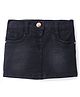 Babyhug Mid Thigh Length Solid Color Stretchable Denim Skirt - Black
