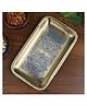 Nakshikathaa Dohar Brass Rectangular Tray - Blue