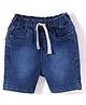Babyhug Above Knee Length Solid Color Stretchable Denim Bermuda - Dark Blue