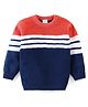 Babyhug Full Sleeves Striped Sweaters - Orange & Navy