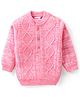 Babyhug Knitted Full Sleeves Pullover Sweater Cable Knit Design - Pink