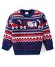 Babyhug Full Sleeves Sweater Vehicle Design - Navy Blue