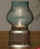 Nakshikathaa Utsav Silver Plated candle base with Blue Glass Chimney
