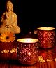 Nakshikathaa Gandhara Votive with Red T light holder - Set of 2