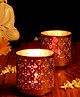 Nakshikathaa Gandhara Votive with Pink Tea Light holder - Set of 2