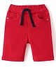 Babyhug Twill Woven Knee Length With Stretch Washed Jamaican - Red
