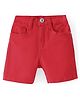 Babyhug Twill Woven Shorts With Stretch - Red