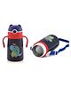 Nabhya Vacuum Insulated Double Wall Steel Body Straw Sipper, One Touch Opening-380 ml Blue