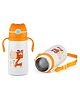Nabhya Vacuum Insulated Double Wall Steel Body Straw Sipper, One Touch Opening-380 ml Orange