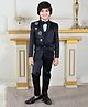 BT DEZINES Full Sleeves Beads Snowflakes Embellished 5 Piece Suit Set - Black