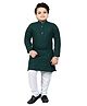 BT DEZINES Full Sleeves Chikankari Embroidered Kurta & Pyjama Set - Dark Green