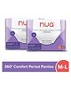 Nua 360° Comfort Period Panties | Zero Irritation Promise | Ultra-Absorbent | 4x Comfort | 100% Toxic-free | M-L (Pack of 2)
