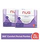 Nua 360° Comfort Period Panties | Zero Irritation Promise | Ultra-Absorbent | 4x Comfort | 100% Toxic-free | XL-XXL (Pack of 2)