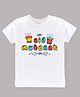 KAVEE Eid Theme Pure Cotton Half Sleeves Eid Mubarak Text Printed Tee - White
