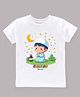 KAVEE Eid Theme Pure Cotton Half Sleeves Ramadan Kareem Text Printed Tee - White