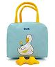 House of Quirk Insulated Reusable Lunch Bag Tote Bag for Women Printed Lunch Bag for School Picnic Office Outdoor Gym  - Blue Cute Duck   - Oxford cloth+ Thermal Insulation Material