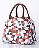 House of Quirk Insulated Nylon Reusable Lunch Bag Tote Printed Bag for School Picnic Office Outdoor Gym  - White/Red