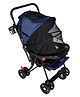 Babykins Baby Stroller/Pram for 0 to 3 Years, New Born/Toddler/Kid | 5 Point Safety Harness, Adjustable Footrest, Swivel Wheels with Brake, Large Storage Basket | Navy Blue