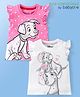 Babyoye Disney Cotton Frill Sleeves Tops With 101 Dalmatians Graphics Pack of 2 - Pink & White