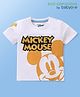 Babyoye Disney  Cotton Knit Half Sleeve T-Shirt with Mickey Mouse Graphics - Bright White