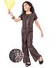 Hola Bonita Half Sleeves Full Length  Sequin Co Ord Set  - Black